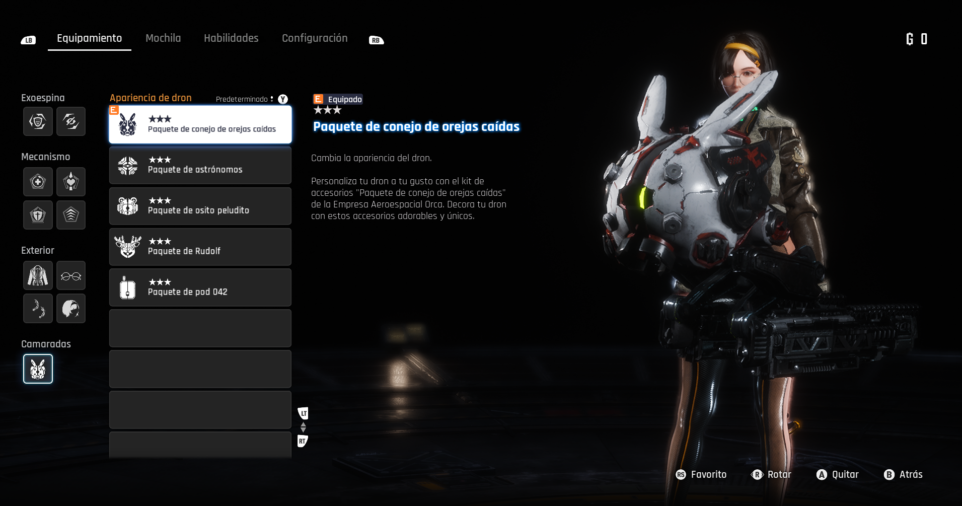 bot customization menu