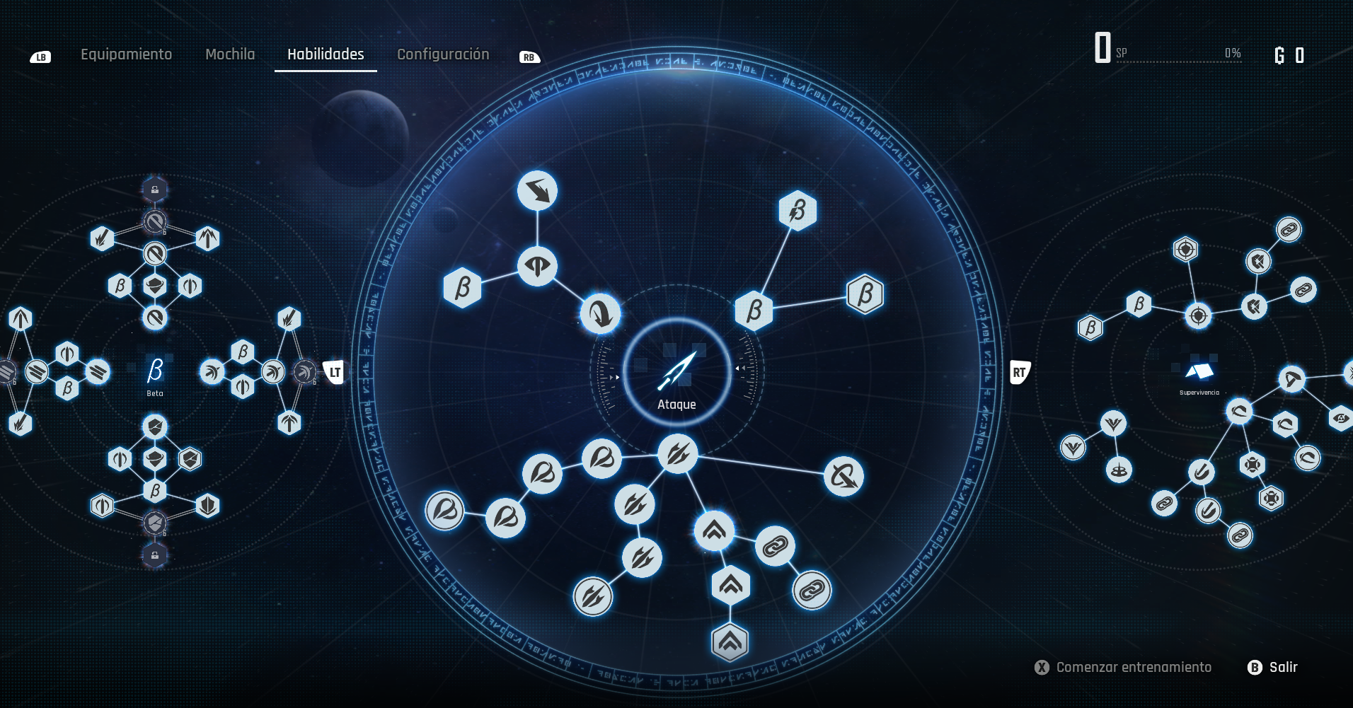 the skill tree system in the game